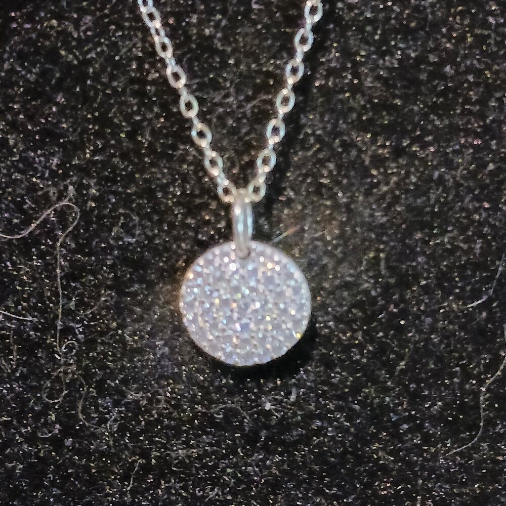 Sterling Silver Cubic Zirconia Circle Necklace